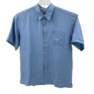 Quiksilver‎ XL Blue Plaid Short Sleeve Button Up Casual Shirt Men's